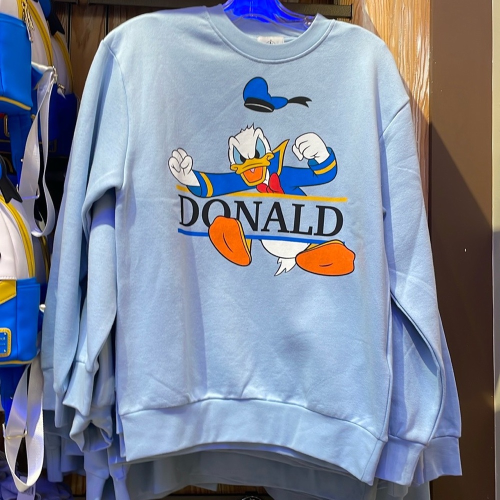 Disney Parks Disneyland Donald Duck Pullover Sweatshirt for Adults